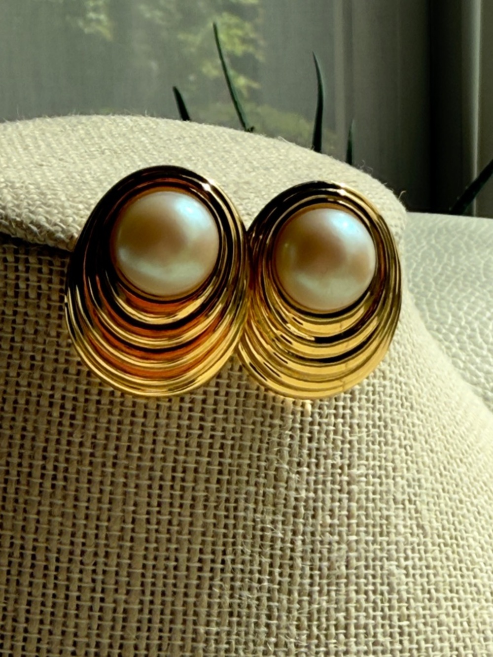 Gold-Tone Pearl Center Drop Earrings - Women Jewelry